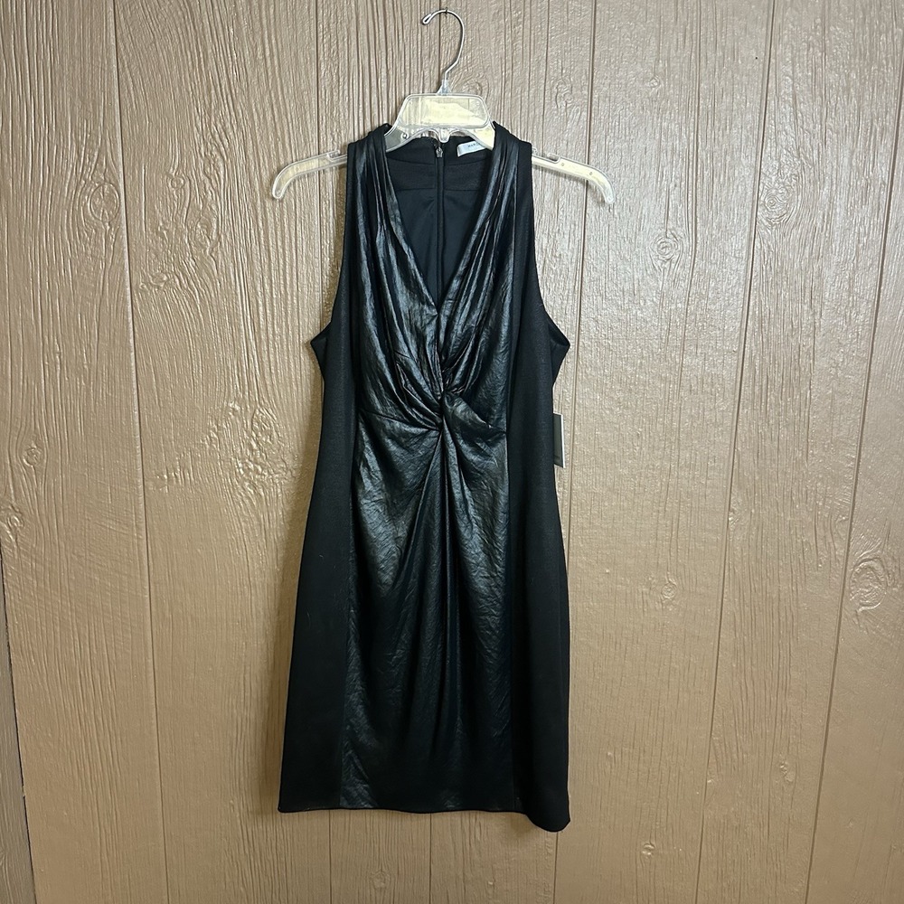 NWT Marc New York Andrew Marc Dress Sz 8 Twist Black Midi Sheath Cocktail Party